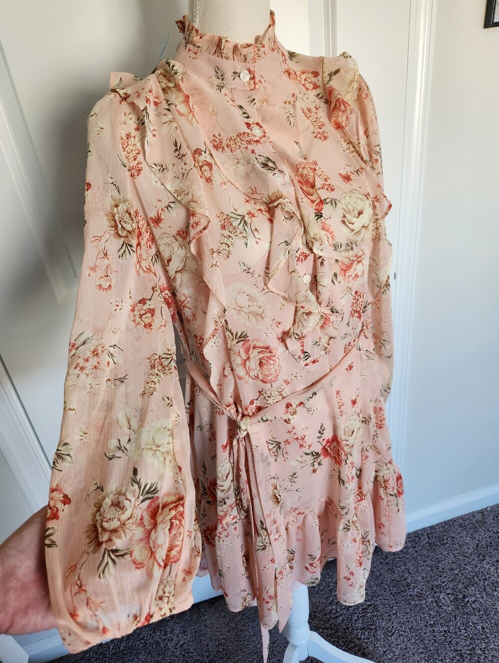 Nwt Light Pink Rose Floral Dress Loft MP